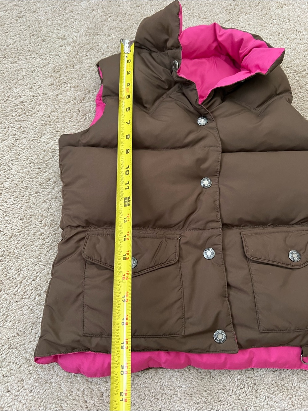 American Eagle Women’s XS Brown Pink Cropped Puffer Vest - Picture 2 of 4